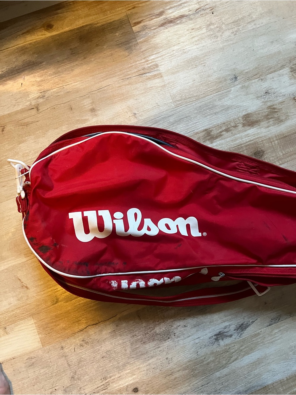 Vintage Wilson Red Tennis Gear Bag with White Logo